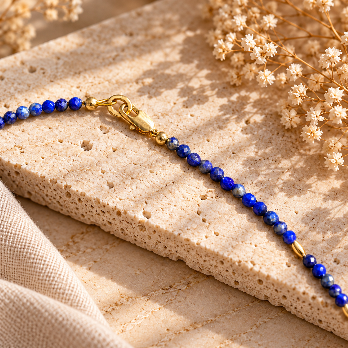 Lapis Lazuli Gemstone Necklace with Blue Fish Pendant