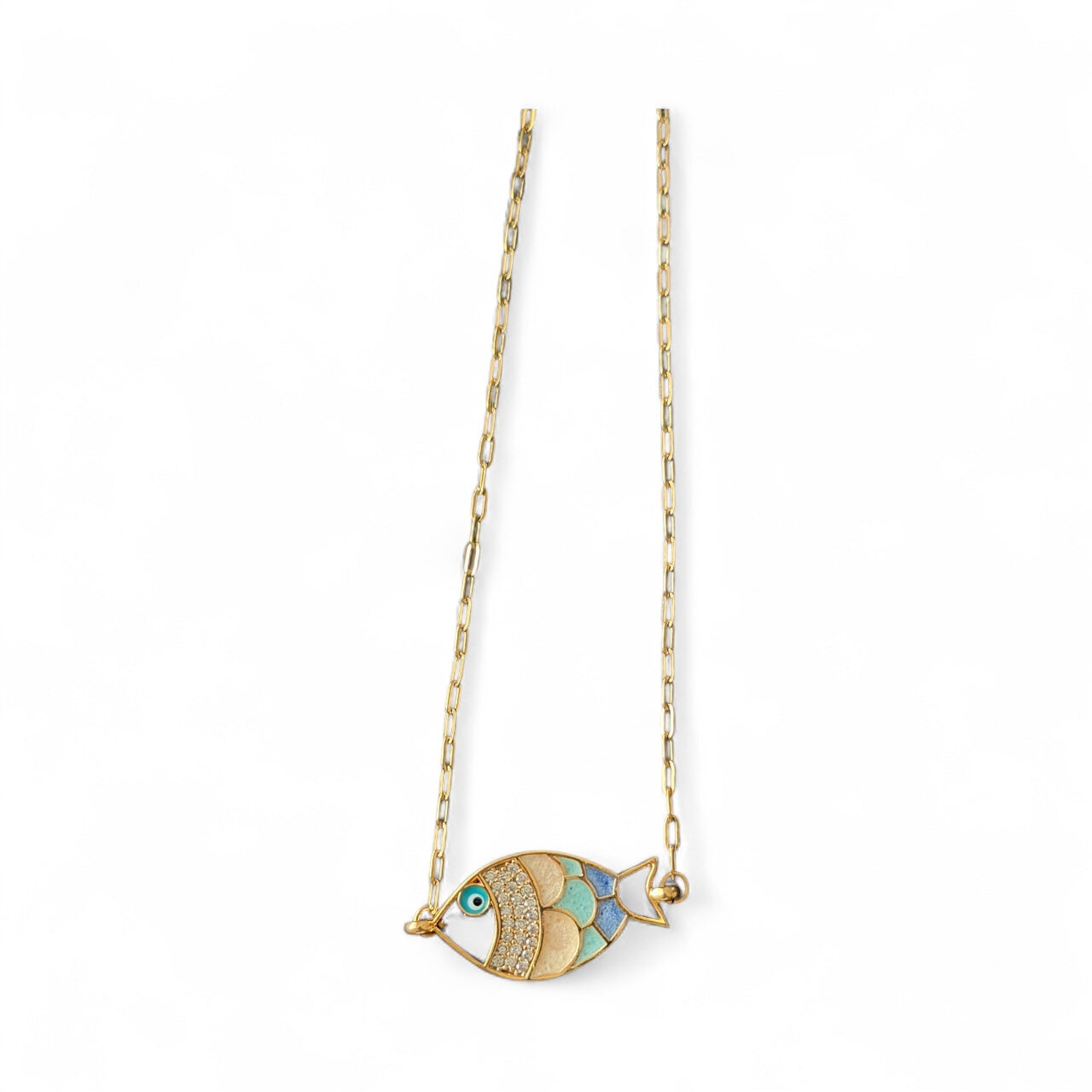 Enamel Fish Pendant Necklace