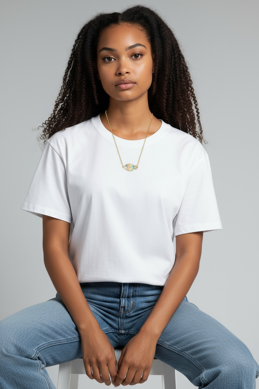 Enamel Fish Pendant Necklace