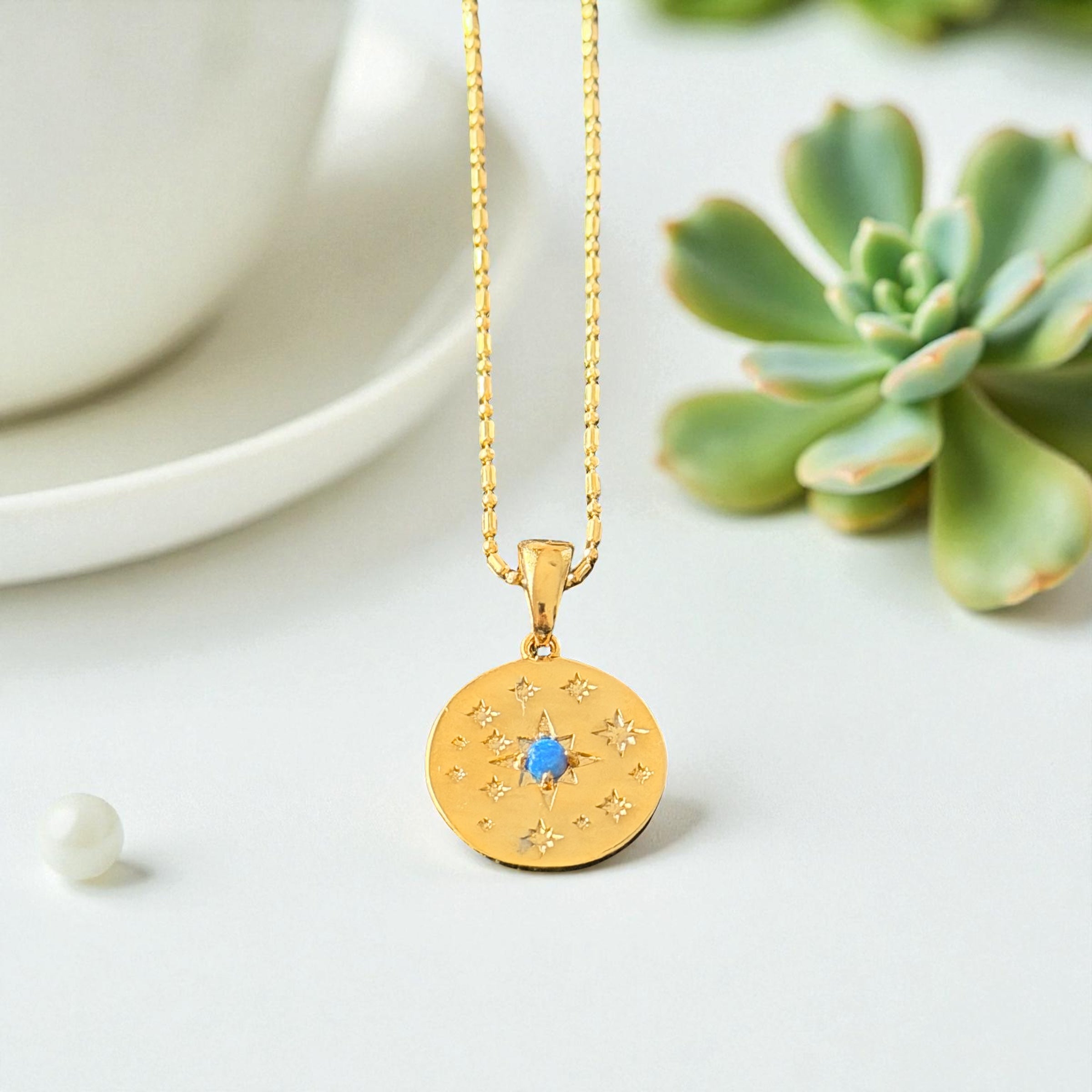 Celestial Blue Star Pendant Necklace