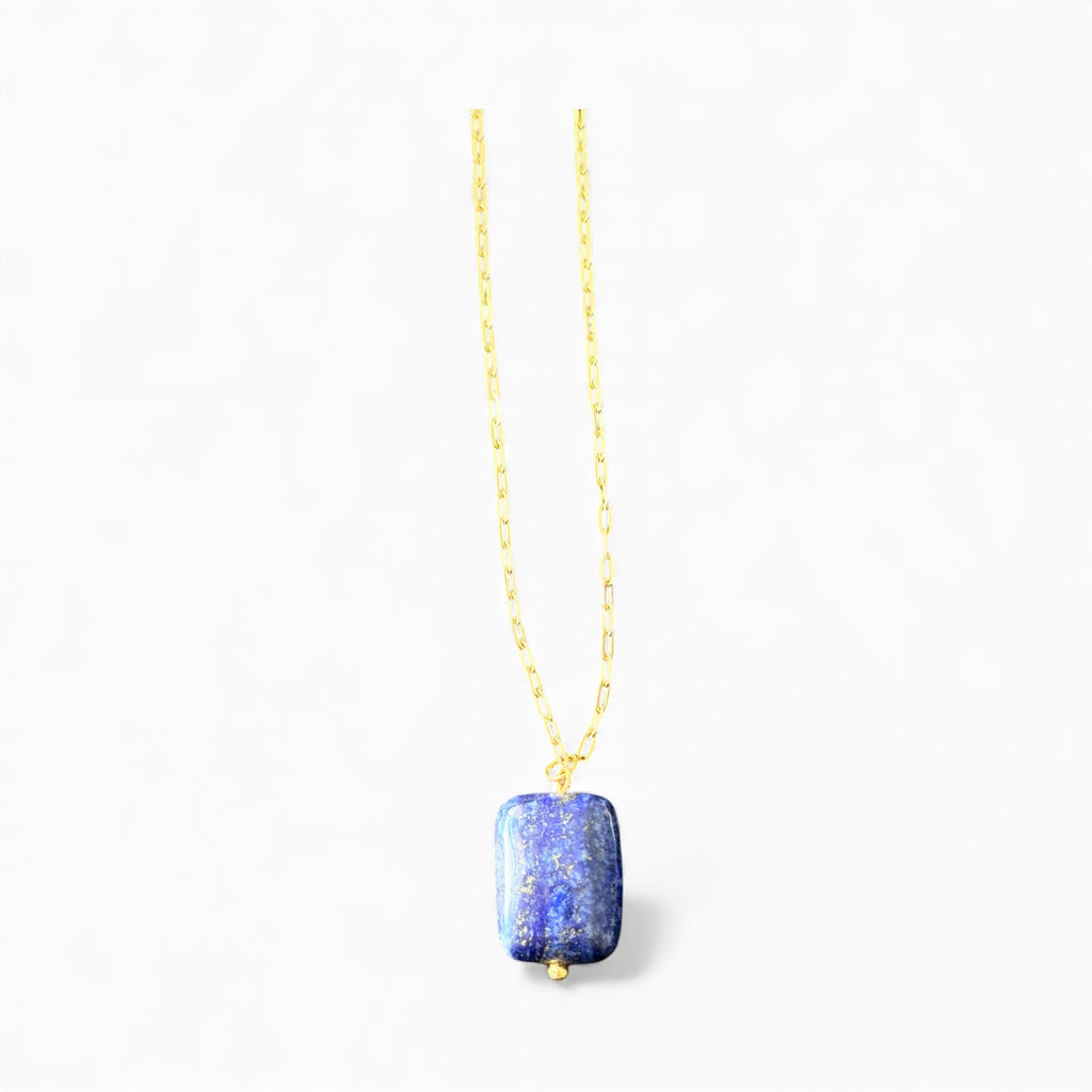 Lapis Lazuli Gold Pendant Necklace