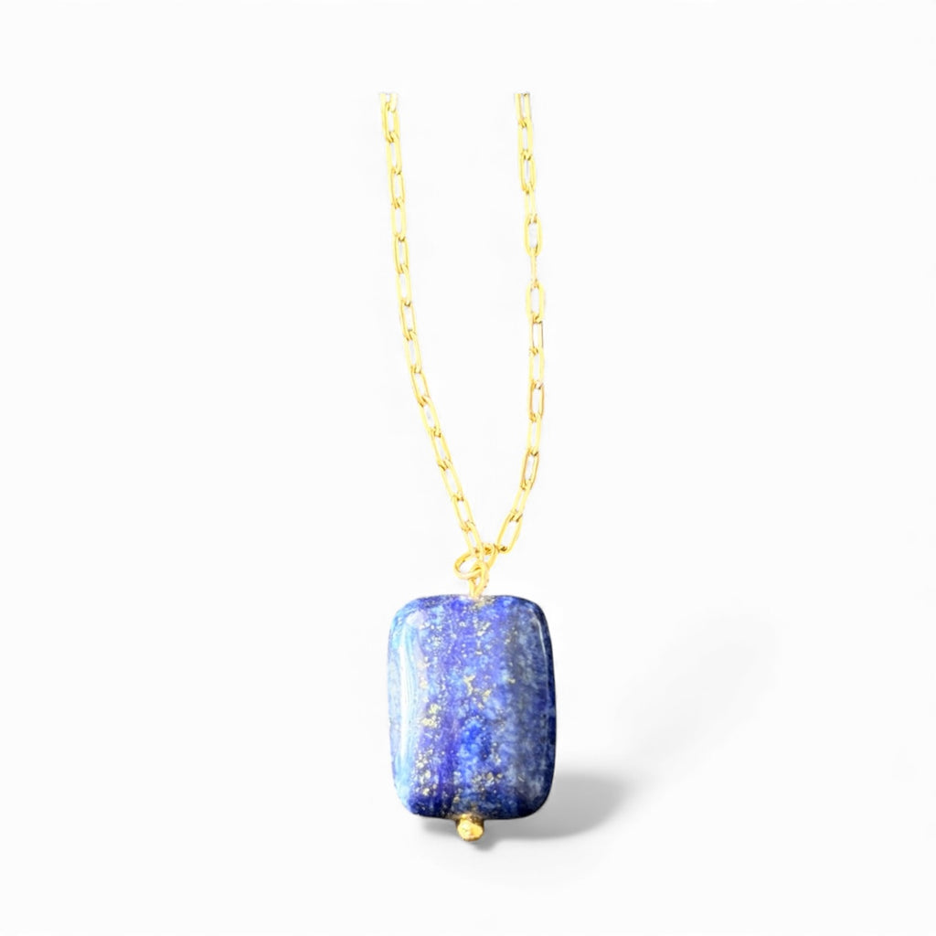 Lapis Lazuli Gold Pendant Necklace