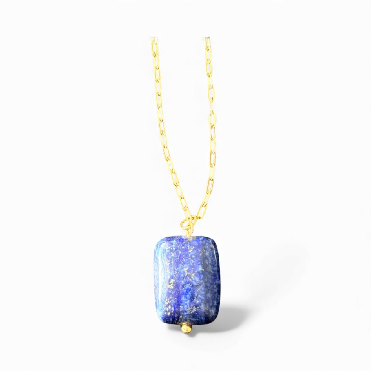 Lapis Lazuli Gold Pendant Necklace