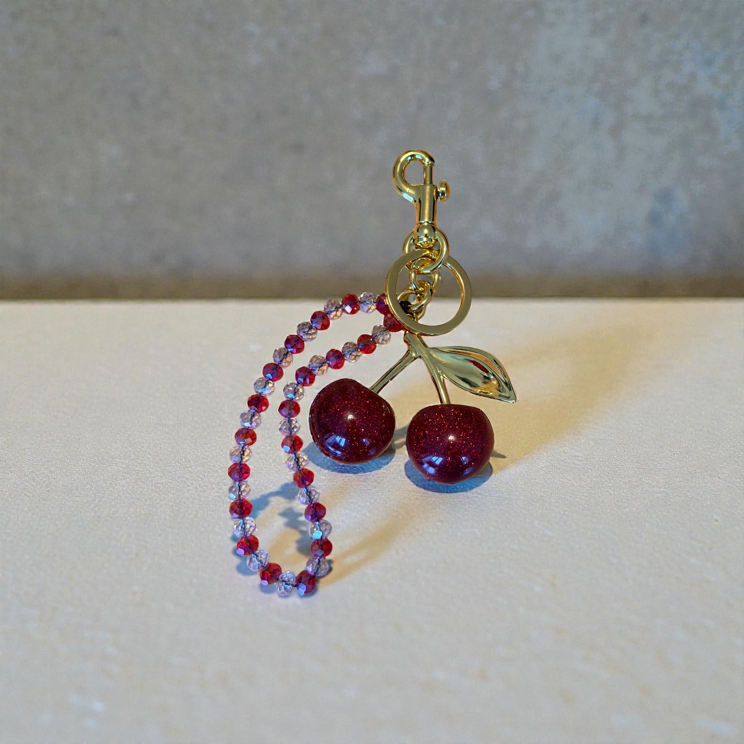 Cherry Crystal Bag Charm