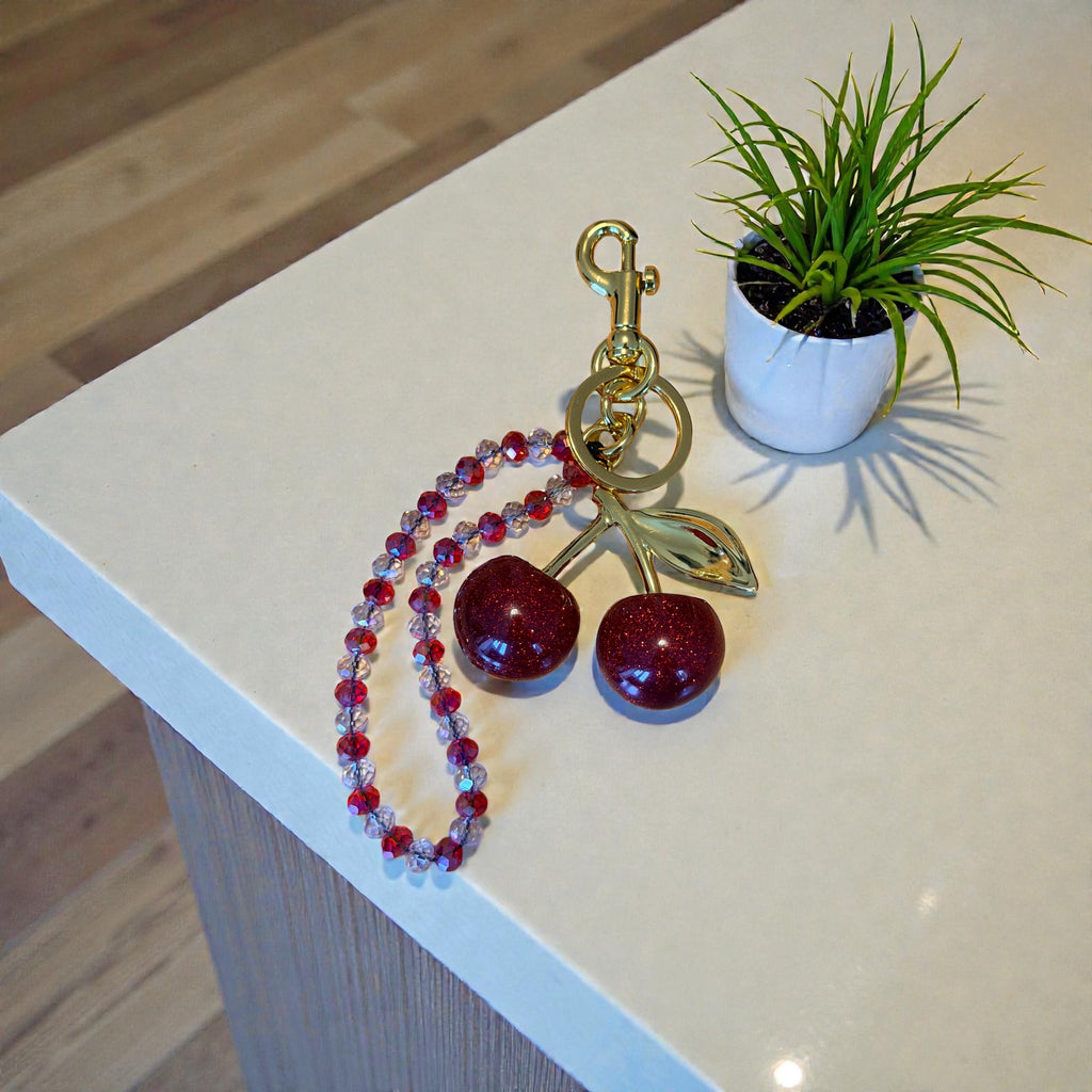 Cherry Crystal Bag Charm