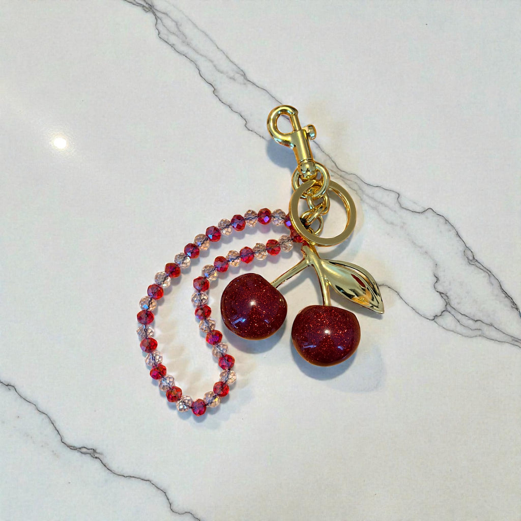 Cherry Crystal Bag Charm