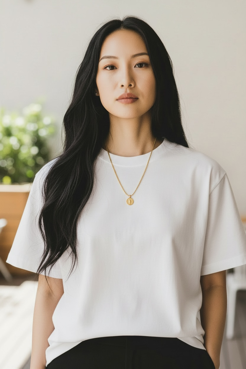 Gold-Plated Stainless Steel Coin Pendant Necklace for Everyday Wear