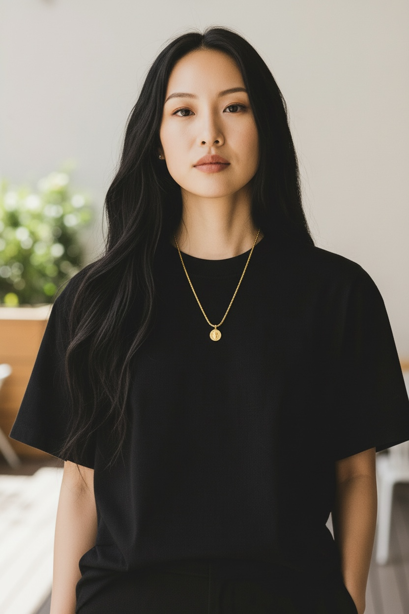 Gold-Plated Stainless Steel Coin Pendant Necklace for Everyday Wear