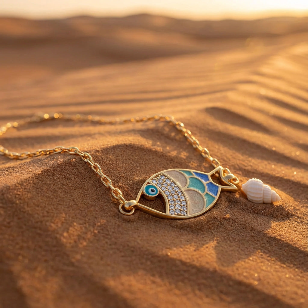 Enamel Fish Pendant Necklace