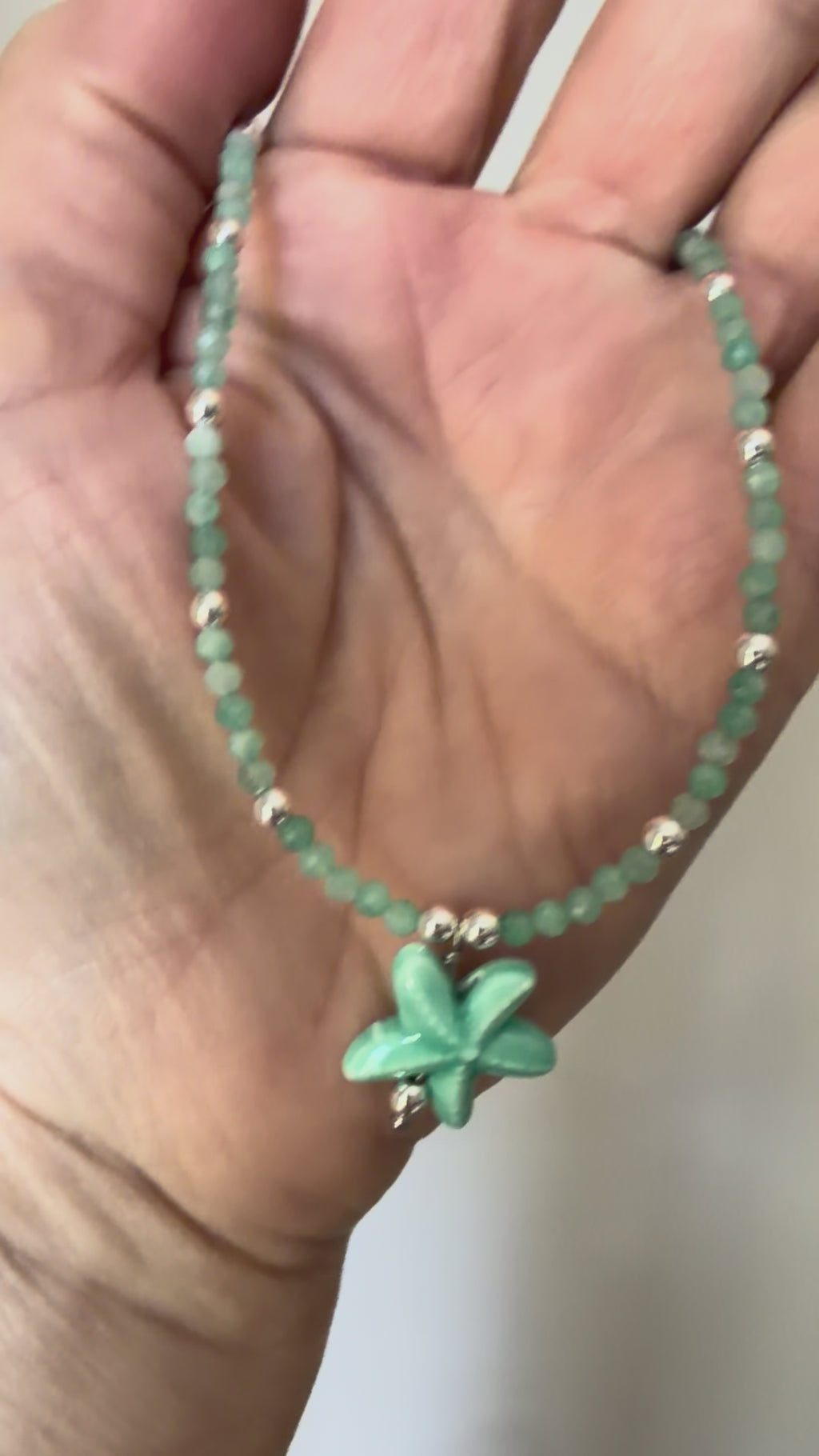 Natural Amazonite Gemstone Beaded Necklace